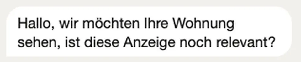 Anfrage eines Mietinteressenten