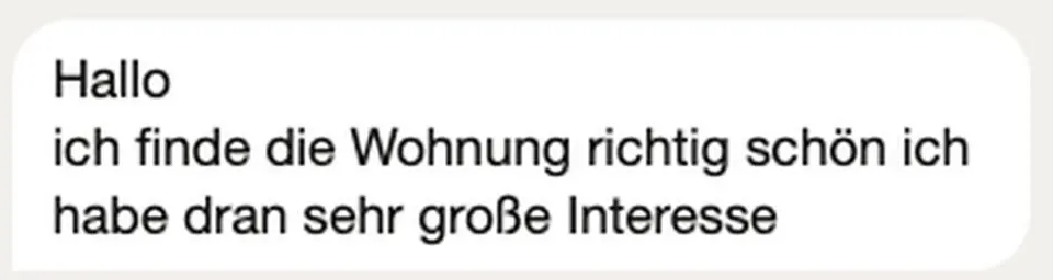 Anfrage eines Mietinteressenten