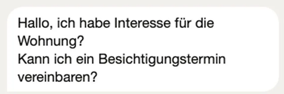 Anfrage eines Mietinteressenten