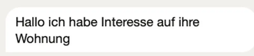 Anfrage eines Mietinteressenten